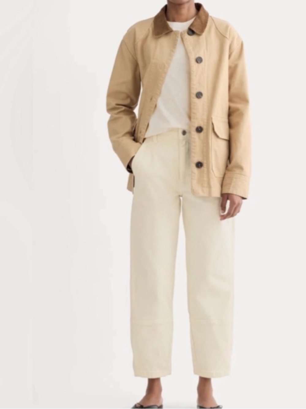 Everlane The Utility Barrel Pant in Bone Size 8